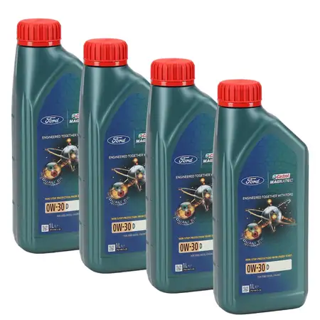 4L 4 Liter ORIGINAL Ford CASTROL MAGNATEC 0W-30 D Motor&ouml;l &Ouml;l WSS-M2C950-A 15F60B