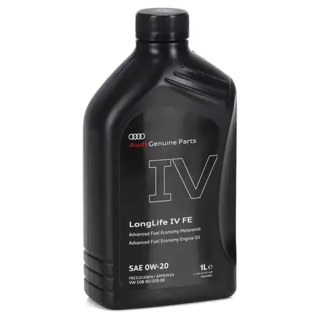 1L 1 Liter ORIGINAL AUDI Motor&ouml;l &Ouml;l Longlife 4 FE SAE 0W-20 508.00 509.00 GS60577D2