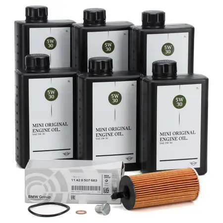 6L ORIGINAL MINI Motor&ouml;l 5W30 LL-04 Longlife-04 + &Ouml;lfilter One D / Cooper D N47