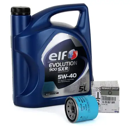 5L elf Evolution 900 SXR 5W-40 Motor&ouml;l + ORIGINAL Renault &Ouml;lfilter 152085758R