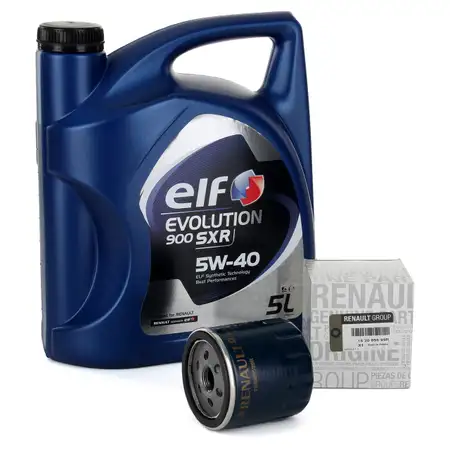 5L elf Evolution 900 SXR 5W-40 Motor&ouml;l + ORIGINAL Renault &Ouml;lfilter 152089599R