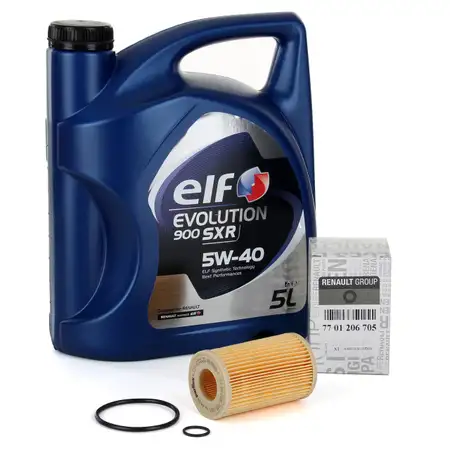 5L elf Evolution 900 SXR 5W-40 Motor&ouml;l + ORIGINAL Renault &Ouml;lfilter 7701206705