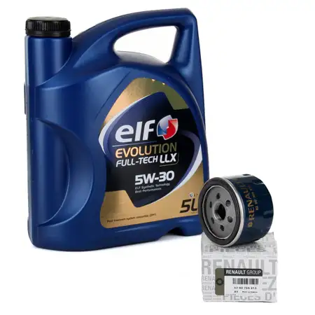 5L elf Evolution Full-Tech LLX 5W30 Motor&ouml;l ORIGINAL RENAULT &Ouml;lfilter 8200768913