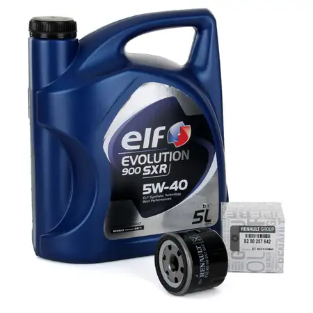 5L elf Evolution 900 SXR 5W-40 Motor&ouml;l + ORIGINAL Renault &Ouml;lfilter 8200257642