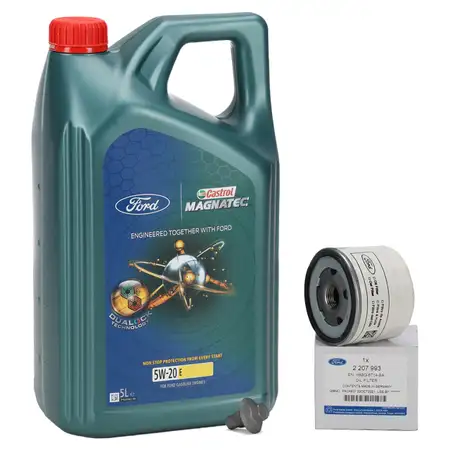 5L ORIGINAL Ford CASTROL Motor&ouml;l E 5W20 + &Ouml;lfilter + Schraube Focus 4 MK4 1.0/1.5 EcoBoost