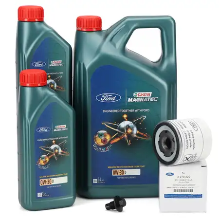 7L ORIGINAl Ford CASTROL MAGNATEC 0W-30 D Motor&ouml;l + &Ouml;lfilter Focus 4 Mondeo 5 2.0 EcoBlue