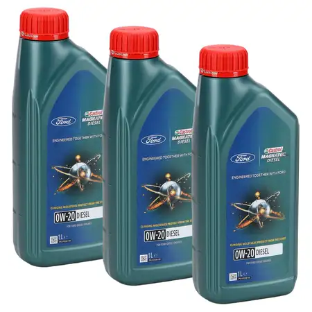 3L 3 Liter ORIGINAL Ford CASTROL MAGNATEC DIESEL 0W-20 WSS-M2C952-A1 15F73D