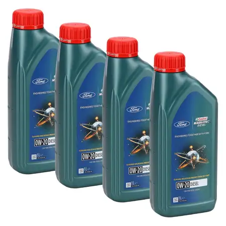 4L 4 Liter ORIGINAL Ford CASTROL MAGNATEC DIESEL 0W-20 WSS-M2C952-A1 15F73D