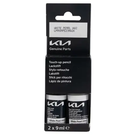 ORIGINAL Kia Lackstift Set White Pearl HW2 + Klarlack 2x 9ml LPA10APE23HW2K MHD 11.2026