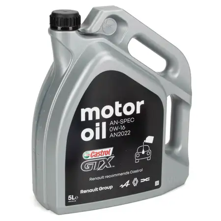 5L 5 Liter ORIGINAL Renault Motor&ouml;l &Ouml;l CASTROL GTX AN-SPEC 0W16 AN2022 7711382295