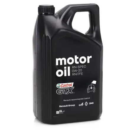 5L 5 Liter ORIGINAL Renault Motor&ouml;l &Ouml;l CASTROL GTX RN-SPEC 0W20 RN17FE 7711943674