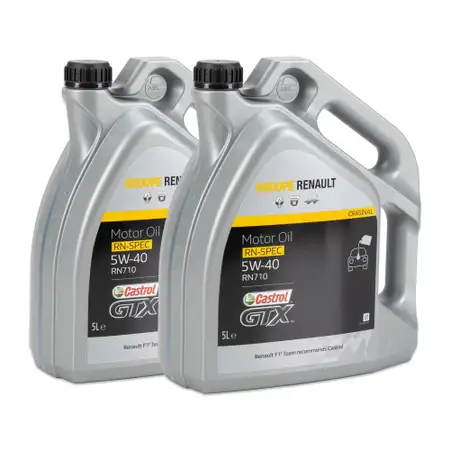 10L 10 Liter ORIGINAL Renault Motor&ouml;l CASTROL GTX RN-SPEC 5W40 RN710 7711943691