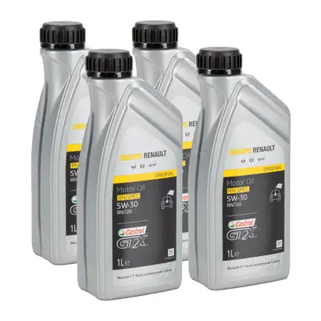 4L 4 Liter ORIGINAL Renault Motor&ouml;l &Ouml;l CASTROL GTX RN-SPEC 5W30 RN720 7711943685