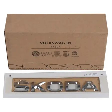 ORIGINAL Skoda Emblem Schriftzug SKODA Chrom Fabia 3 4 Karoq Citigo hinten 5JA853687 2ZZ