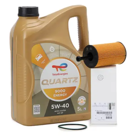 5L 5 Liter TOTAL QUARTZ 9000 ENERGY 5W-40 + ORIGINAL PSA &Ouml;lfilter 1109.AN