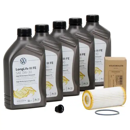 5L ORIGINAL VW Motor&ouml;l 0W30 LONGLIFE III FE 504.00 507.00 + &Ouml;lfilter 06L115562B