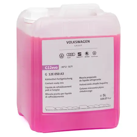 5 Liter ORIGINAL Audi VW K&uuml;hlerfrostschutz FERTIGMIX Ready Mix G12 evo G12E050A3