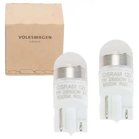 2x ORIGINAL VW LED Glassockelbirne W5W 12V Innenraum- Begrenzungsleuchte WHT007835