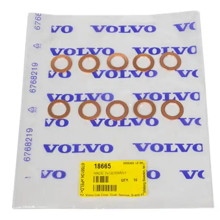 10x ORIGINAL VOLVO Dichtring &Ouml;lablassschraube 18665