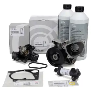 ORIGINAL BMW Wasserpumpe + 2x AGR / Thermostat + 3L Frostschutz 3er 5er X3 X5 M47 N47 M57