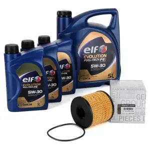 8L elf Evolution Full-Tech FE 5W-30 Motoröl ORIGINAL Renault Ölfilter 7701479124