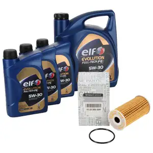 8L elf Evolution Full-Tech FE 5W-30 Motoröl ORIGINAL Renault Ölfilter 152093920R