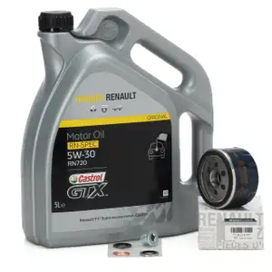 5L CASTROL Motoröl GTX RN-SPEC 5W30 RN720 + ORIGINAL Renault Ölfilter 7700274177