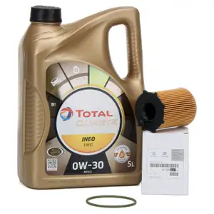 TOTAL QUARTZ INEO FIRST 0W-30 5 L + ORIGINAL Citroen Peugeot Ölfilter 1610693780