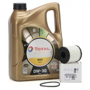 TOTAL QUARTZ INEO FIRST 0W-30 5 L + ORIGINAL Citroen Peugeot Ölfilter 9818914980