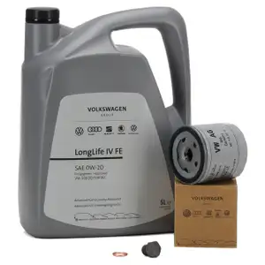 5L 5Liter ORIGINAL VW Audi Motoröl Öl 0W-20 LONGLIFE IV FE + Ölfilter 04E115561H