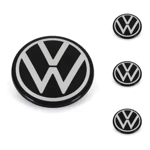 4x ORIGINAL VW Nabendeckel Nabenkappe Chrom Schwarz Golf 8 Tiguan Passat B8 5H0601171 FOD