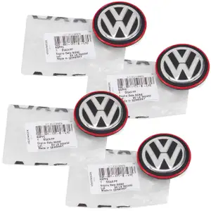 4x ORIGINAL VW Chrom Rot Nabenkappe Nabendeckel Alufelge Golf 7 MK7 T-Roc 5G0601171B LYC