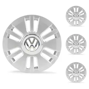 4x ORIGINAL VW Radkappe Radblende Stahlfelge 14 Zoll Silber UP 1S0601147D CIY