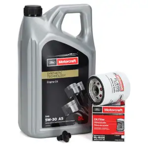 5L ORIGINAL Ford MOTORCRAFT 5W30 A5 Motoröl + Ölfilter Fiesta Focus Mondeo 1.6-2.3 5097737