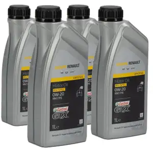 4 Liter ORIGINAL Renault Motoröl Öl CASTROL GTX RN-SPEC 0W20 RN17FE 7711943672