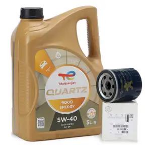 TOTAL QUARTZ 9000 ENERGY 5W-40 5 L + ORIGINAL Ölfilter JUMPER BOXER 9808867880