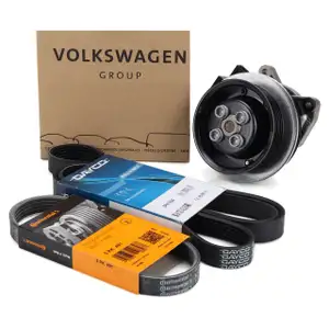 ORIGINAL VW Wasserpumpe + 2x Keilrippenriemen Golf 5 6 Passat B7 Polo 5 Sharan 1.4 TSI