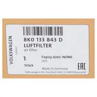 ORIGINAL Audi Luftfilter A4 B8 A5 8T 8F Q5 8R 2.7/3.0TDI 3.0TSI SQ5 8K0133843D