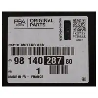 ORIGINAL PSA Peugeot Motorhaube 2008 1 Facelift ab Orga-Nr. 14413 9814028780