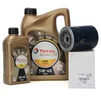 6L 6 Liter TOTAL QUARTZ 9000 ENERGY 5W-40 + ORIGINAL PSA Ölfilter 1606267580