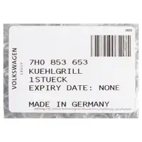 ORIGINAL VW Kühlergrill Frontgrill Schwarz Transporter T5 vorne 7H0853653