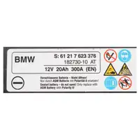 ORIGINAL BMW Autobatterie AGM Batterie Starterbatterie 12V 20Ah 300A 61219321815