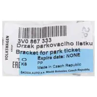 ORIGINAL Skoda Halterung Parkschein A-Säule Karoq Kodiaq 1 2 Superb 3 4 links 3V0867333