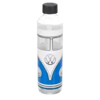 ORIGINAL VW Glas-Trinkflasche mit T1-Bulli Motiv Blau Weiß 700ml 1H2087703E