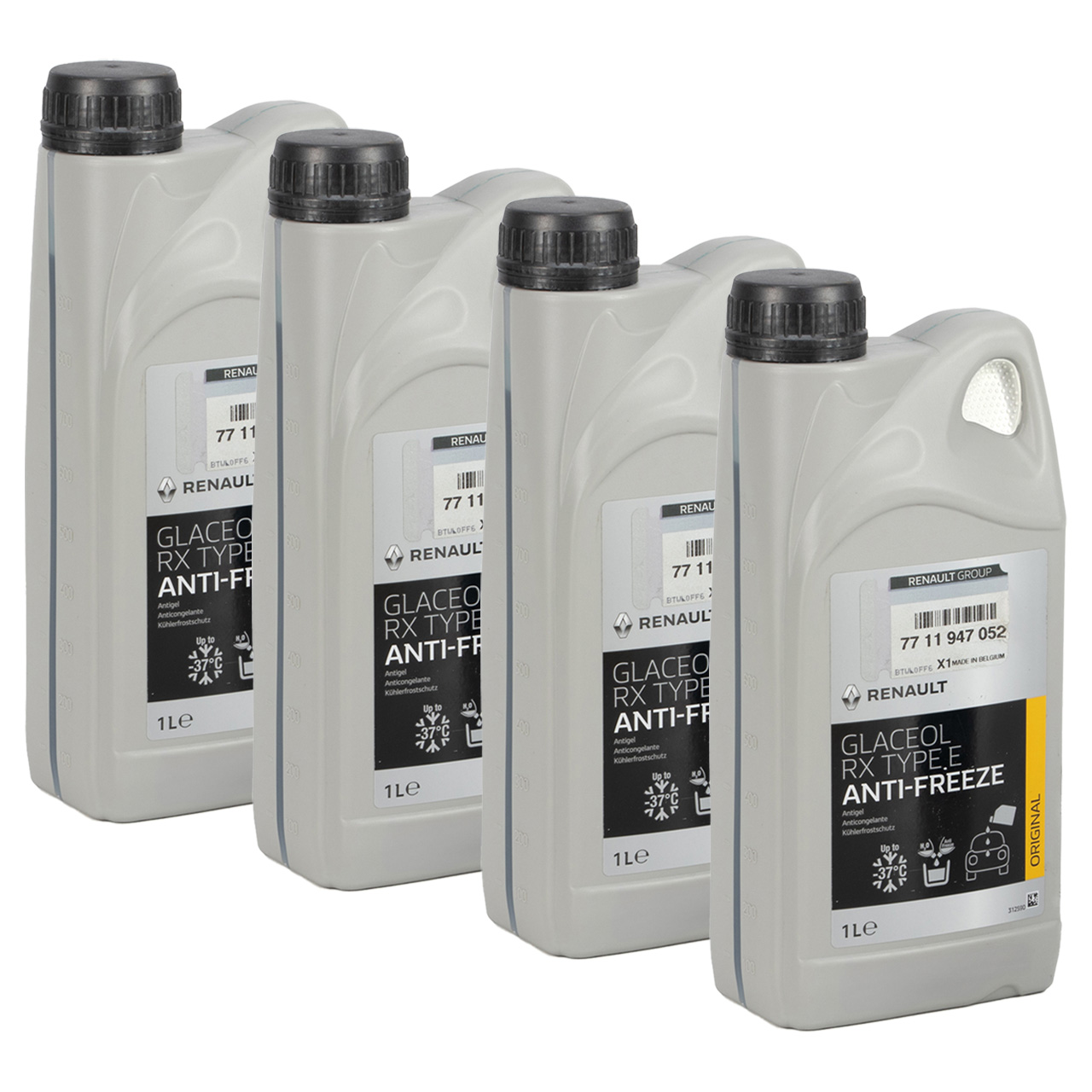 4x 1 Liter ORIGINAL Renault Frostschutz Kühlerfrostschutz Glaceol RX Type D GRÜN