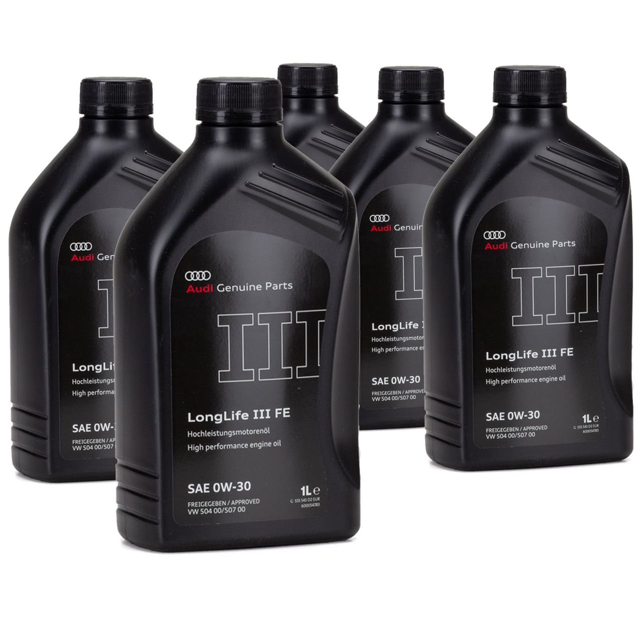 5x1 Liter ORIGINAL AUDI Motoröl Longlife 3 III SAE 0W-30 504.00 507.00 GS55545D2