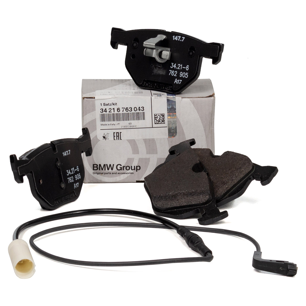 ORIGINAL BMW Bremsbeläge + Warnkontaktsensor 5er E61 Touring 520-530xi 520-530xd hinten