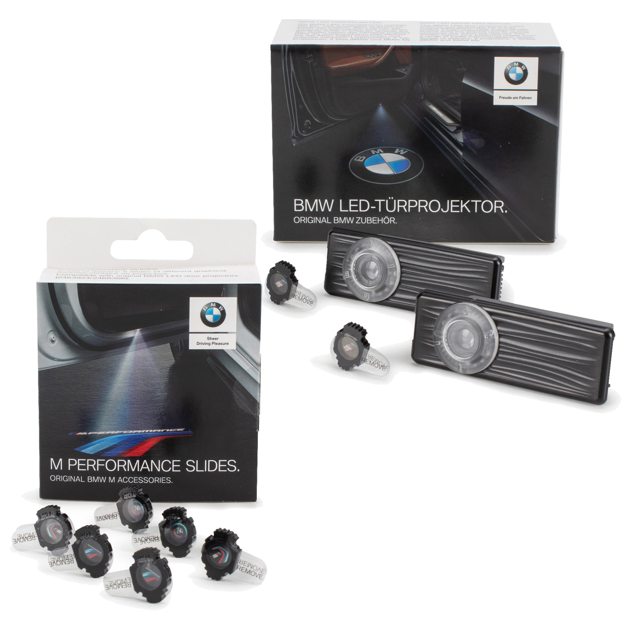 ORIGINAL BMW LED Türprojektoren + Dias neues Design 63312468386 + 63312469631