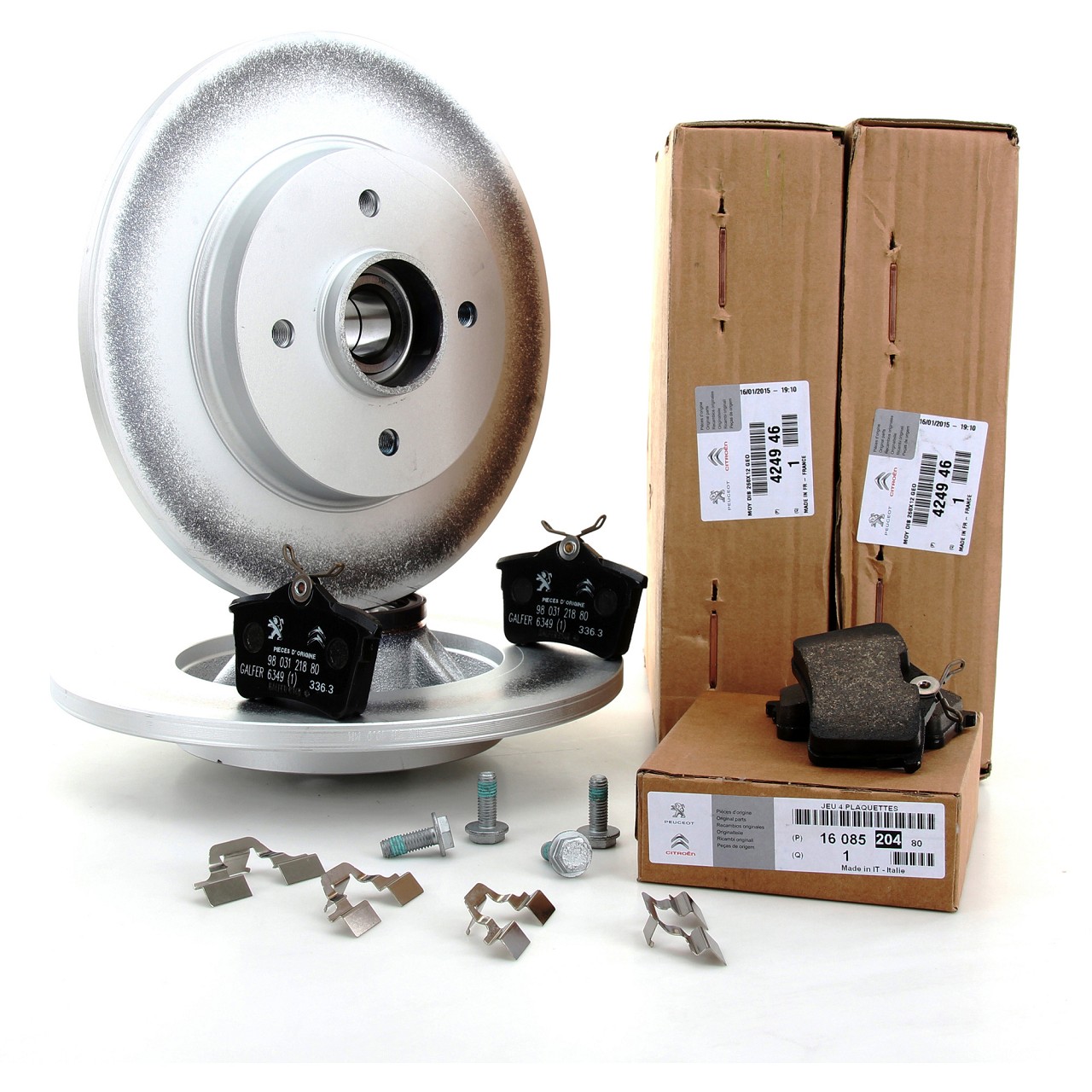 ORIGINAL PSA Bremsscheiben + Radlager + Beläge + Berlingo 308 I 5008 Partner hinten