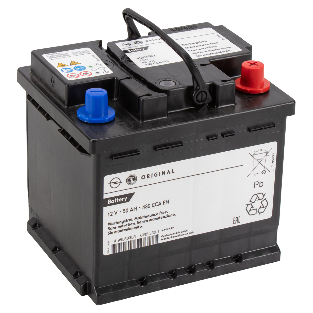 ORIGINAL GM Opel Autobatterie Starterbatterie 12V 50Ah 480 CCA EN 95530383